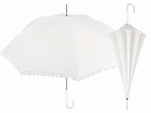 parasol ślubny z falbanką