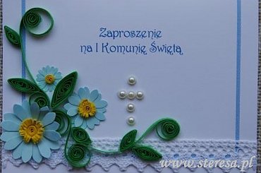 zaproszenie #ręcznie robione # quillling #steresa #rumia