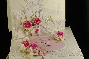 komunia #kartka #ręcznie robiona #steresa #rumia